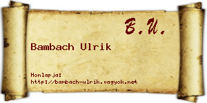 Bambach Ulrik névjegykártya